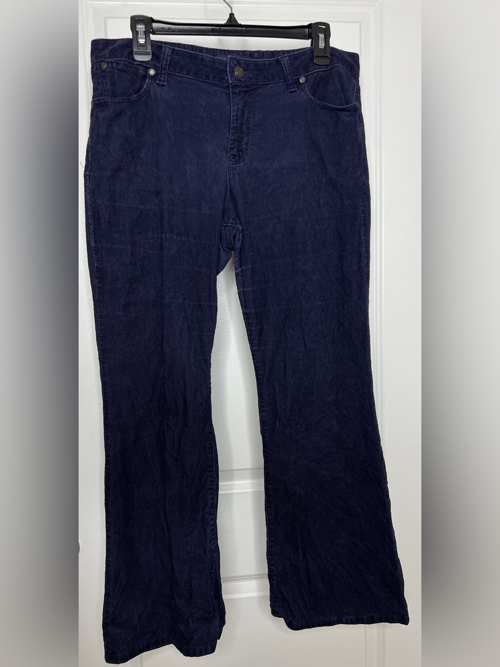 Talbots Petites Navy Blue Corduroy Straight Leg Pants 12P